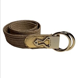 MICHAEL KORS BELT Palgol Jute Tan Gold 555728 S/M